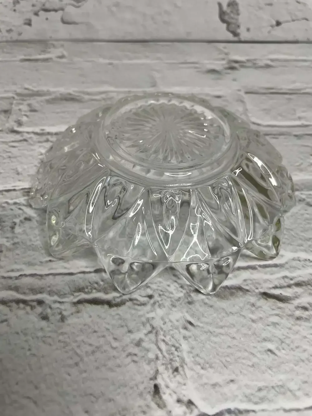 Vintage Federal Glass Petal Pattern Clear Pressed Glass Dish
